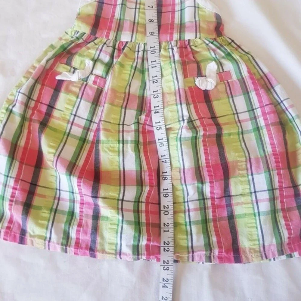 Gymboree Dress Plaid Halter Smocked  Vintage 2010 Preppy Colorful